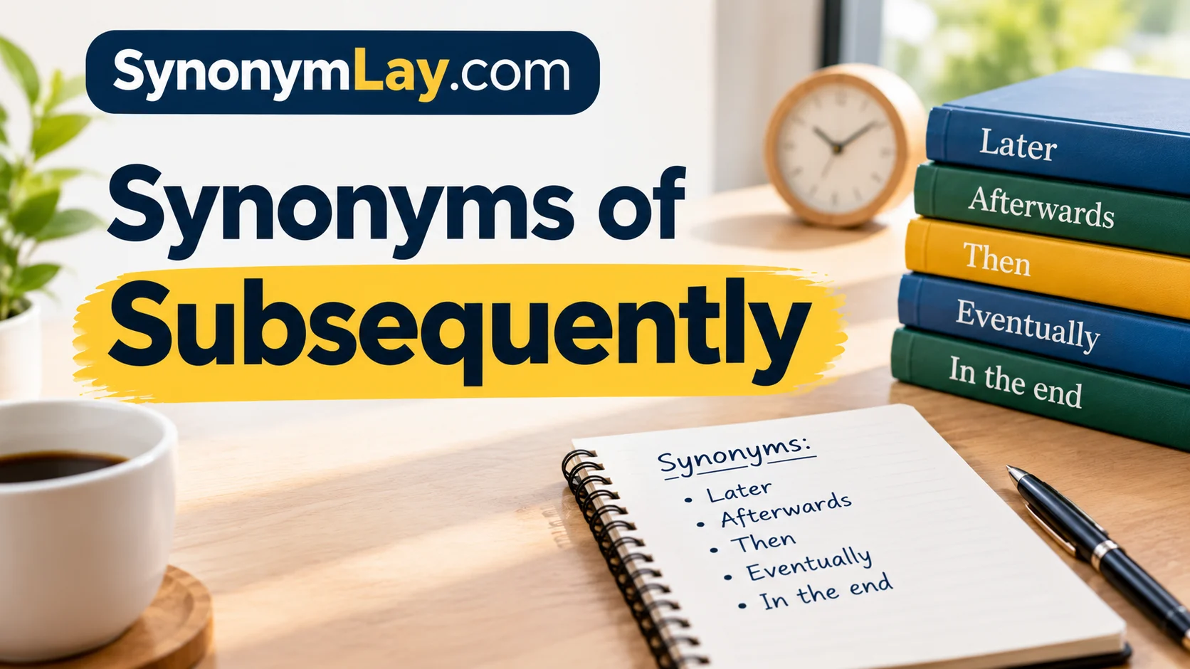 Synonyms of Subsequently