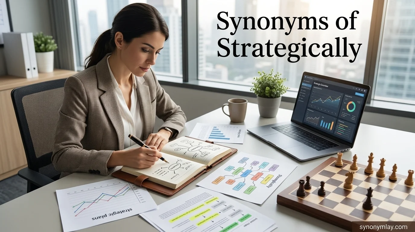 Synonyms of Strategically